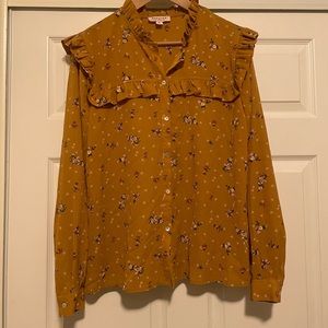 Tempted Ochre Long Sleeve Blouse